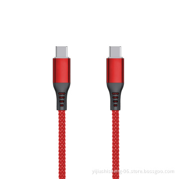 3A PD Fast Charging USB Type C Charger Cable, Nylon Braided Data Cord C to C Phone Charger for Samsung